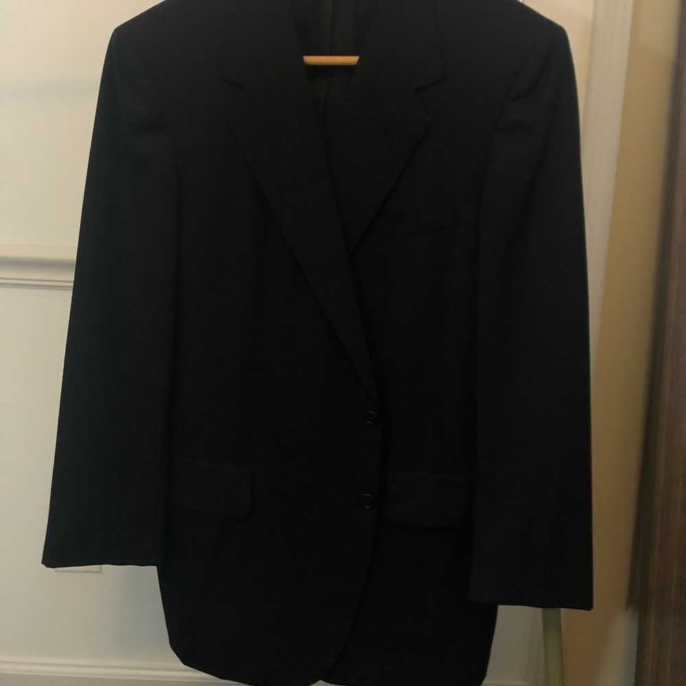 Oxxford Clothes Black Suit Jacket